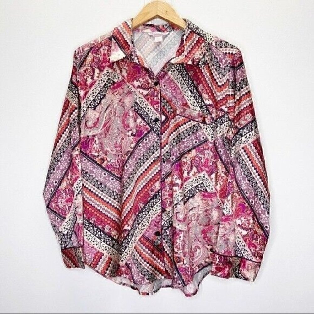 Victoria’s Secret Long Sleeve Satin Pajama Top Sz M